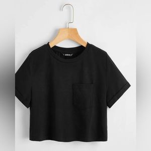 SHEIN crop top cuffed sleeves